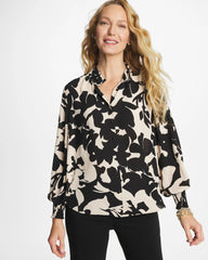 Chico's | Crepe Mockneck Blouse/ Black