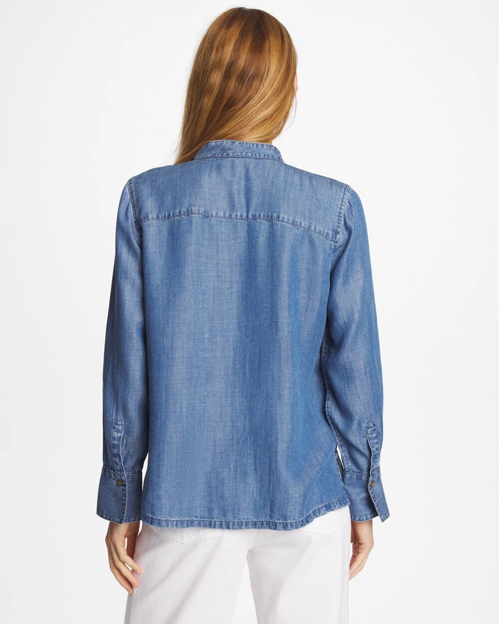 Chico's | Tencel Ruffle Front Shirt/ Bailey Indigo