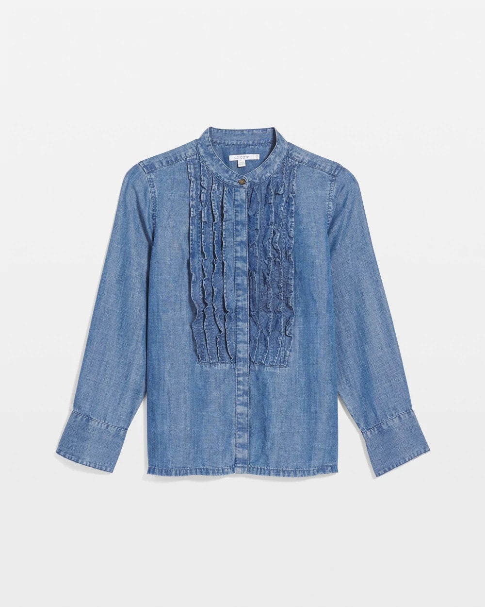 Chico's | Tencel Ruffle Front Shirt/ Bailey Indigo
