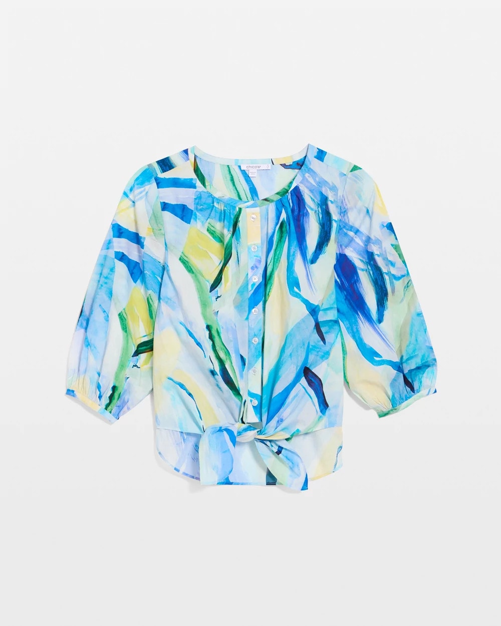 Chico's | Printed Tie-Front Top/ Amparo Blue