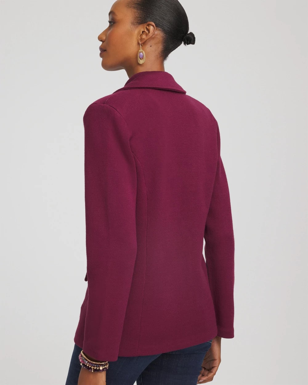 Chico's | Single-Breasted Sweater Blazer/ Deep Chianti