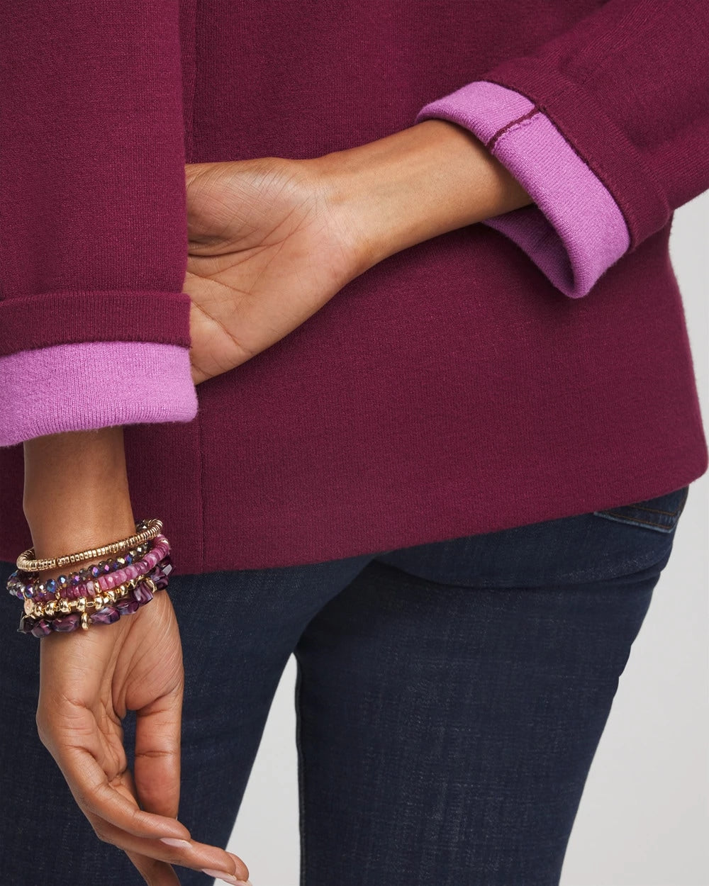 Chico's | Single-Breasted Sweater Blazer/ Deep Chianti