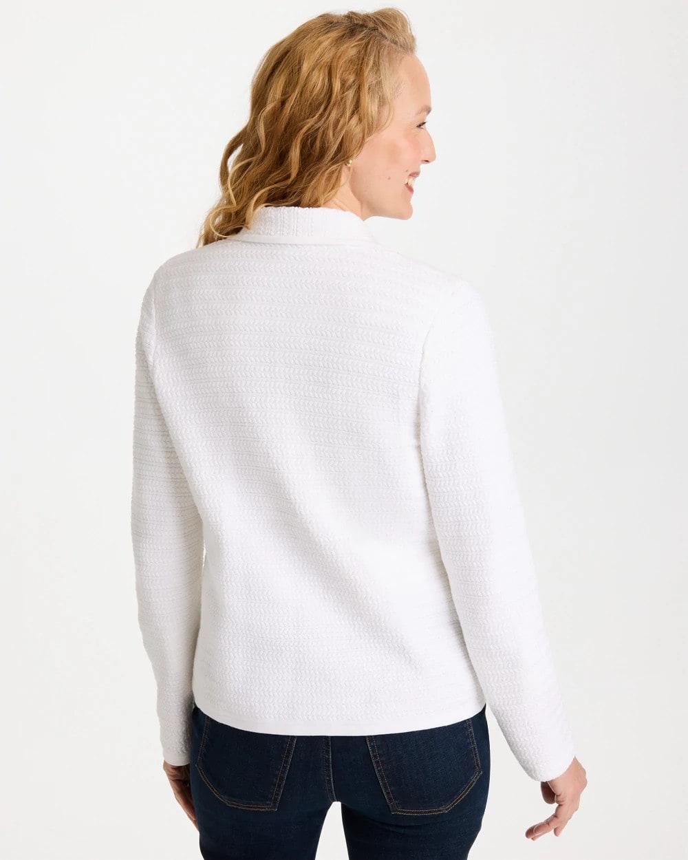 Chico's | Textured Stitch Detail Cardigan/ Alabaster