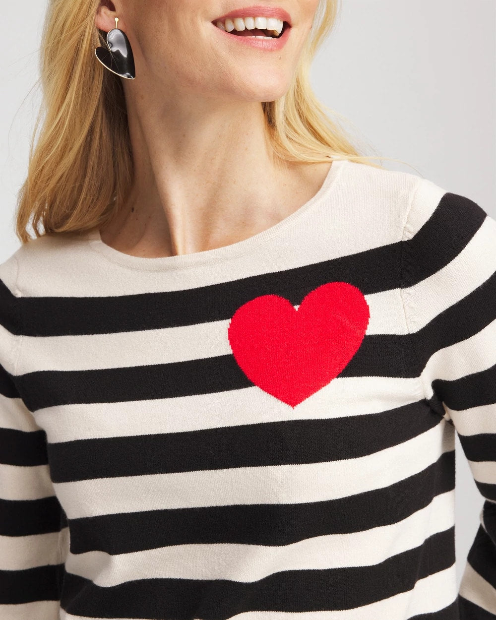 Chico's | Striped V-Day Pullover/ English Cream