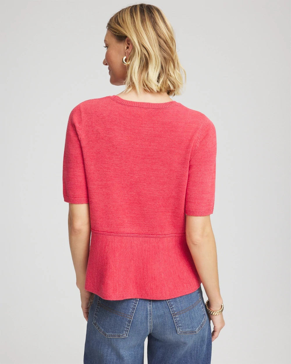 Chico's | Pullover Peplum Sweater/ Folkloric Red