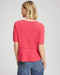 Chico's | Pullover Peplum Sweater/ Folkloric Red
