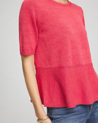 Chico's | Pullover Peplum Sweater/ Folkloric Red