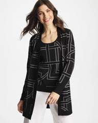 Chico's | Ella Graphic Cardigan/ Black