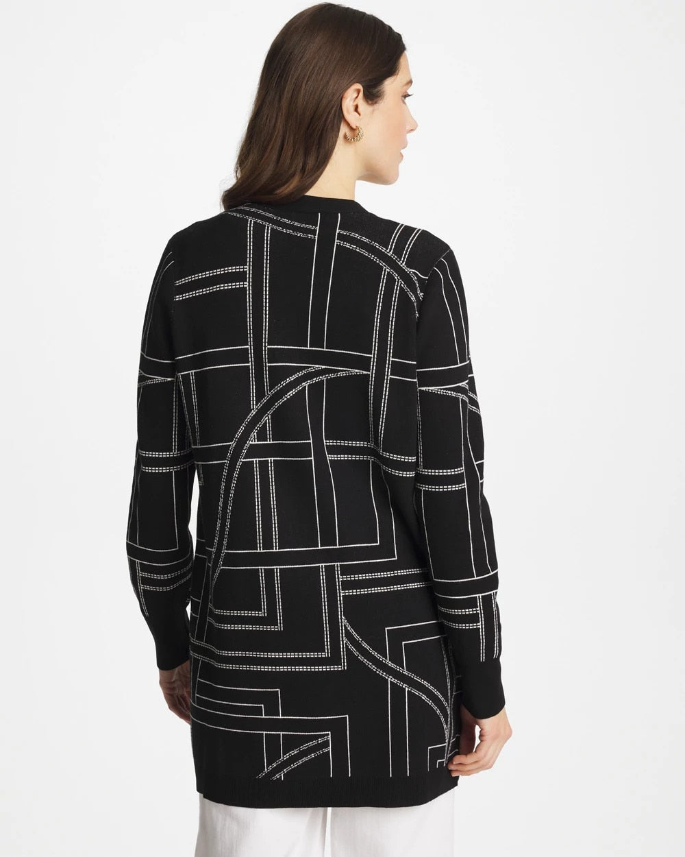 Chico's | Ella Graphic Cardigan/ Black