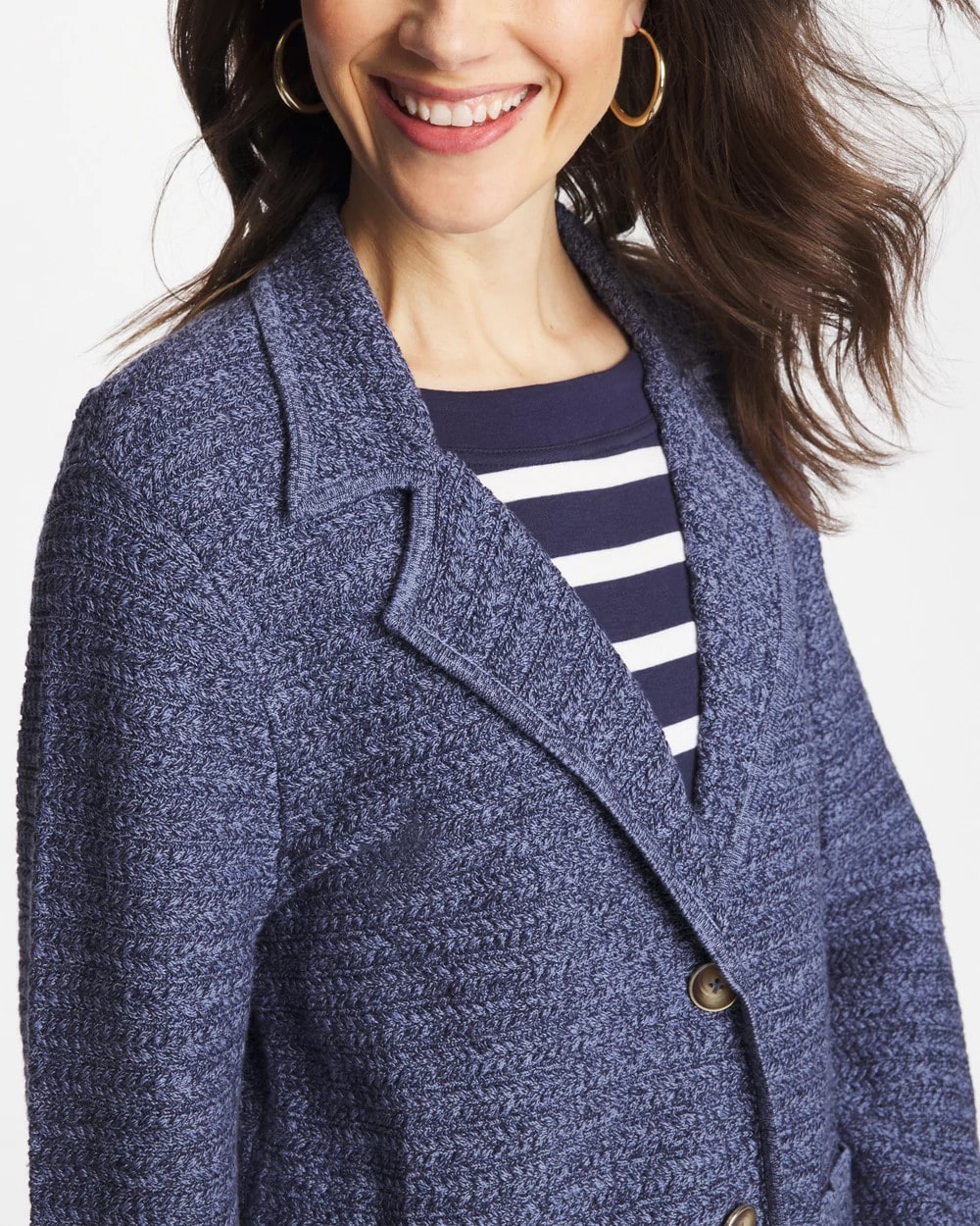 Chico's | Denim Inspired Textured Cardigan/ Medium Denim