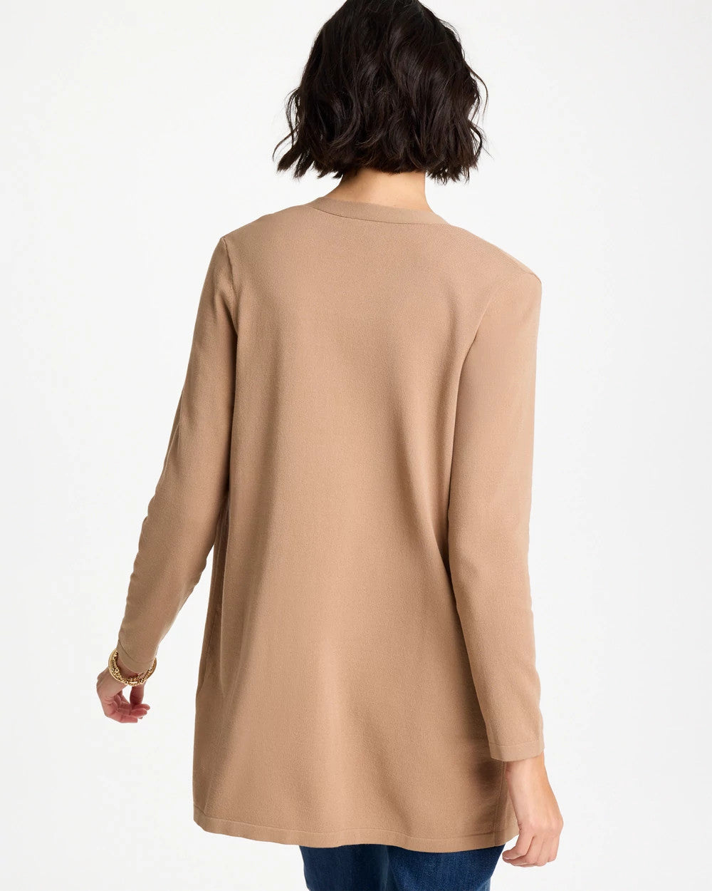 Chico's | Floral Embroidered Cardigan/ Cattail Brown