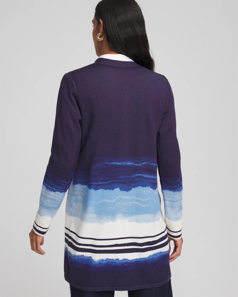 Chico's | Stripe Ombre Duster Cardigan/ Passport Blue