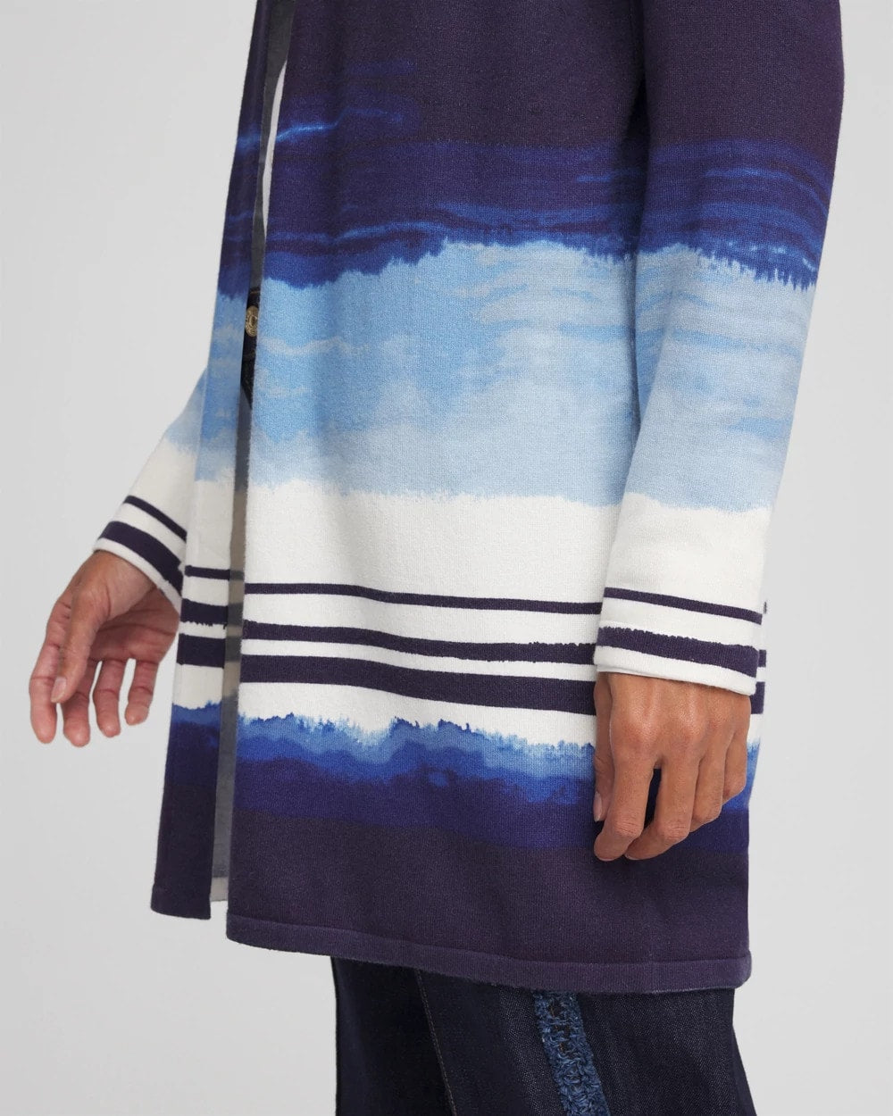 Chico's | Stripe Ombre Duster Cardigan/ Passport Blue