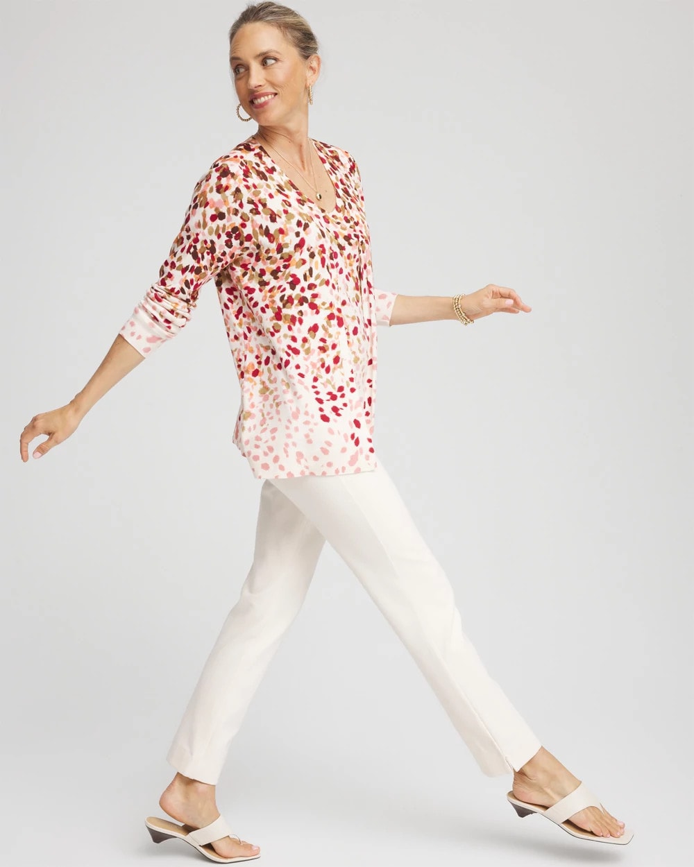 Chico's | Ombré Printed V-Neck Cardigan/ Multi