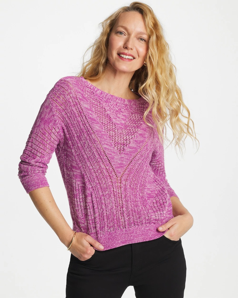 Chico's | Relaxed Dolman Pullover Sweater/ Violet Shadow
