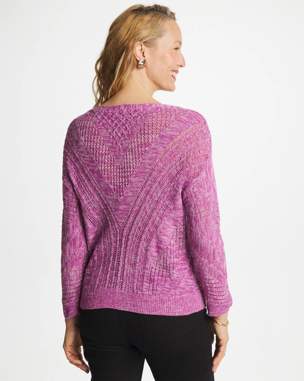 Chico's | Relaxed Dolman Pullover Sweater/ Violet Shadow