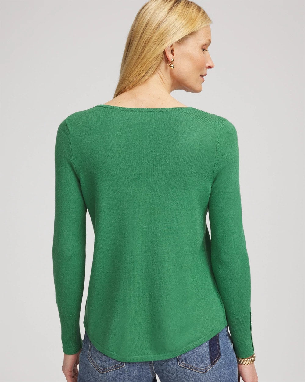 Chico's | Ella V-Neck Pullover Sweater/ Jardin Green