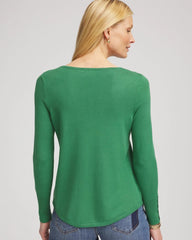 Chico's | Ella V-Neck Pullover Sweater/ Jardin Green
