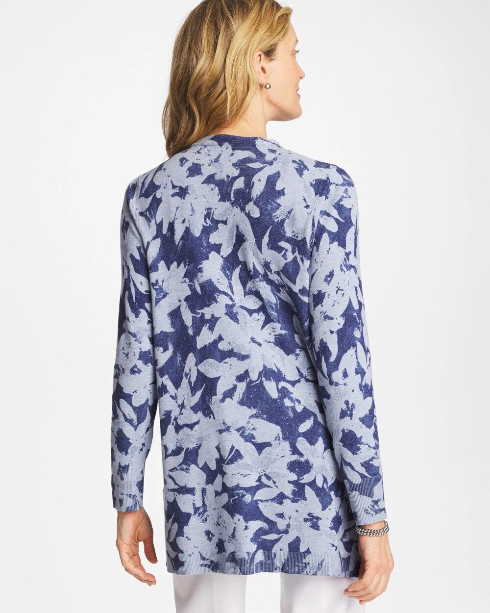 Chico's | Ella Floral Cardigan/ Blue