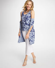 Chico's | Ella Floral Scoopneck Tank/ Blue