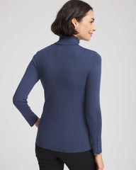 Chico's | Ella Button Cuff Turtleneck Sweater/ Indigo Sky