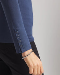 Chico's | Ella Button Cuff Turtleneck Sweater/ Indigo Sky
