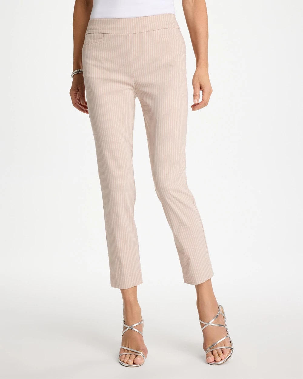 Chico's | Brigitte™ Slim Twill Stripe Neutral Crop/ Neutral