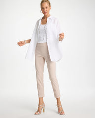 Chico's | Brigitte™ Slim Twill Stripe Neutral Crop/ Neutral