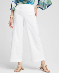 Chico's | Petite Brigitte Wide Leg Cropped Pants/ Alabaster