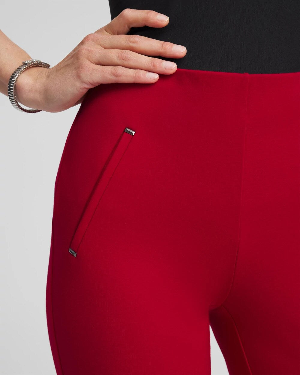 Chico's | Juliet Slim Trim Detail Pants/ Carmine Red