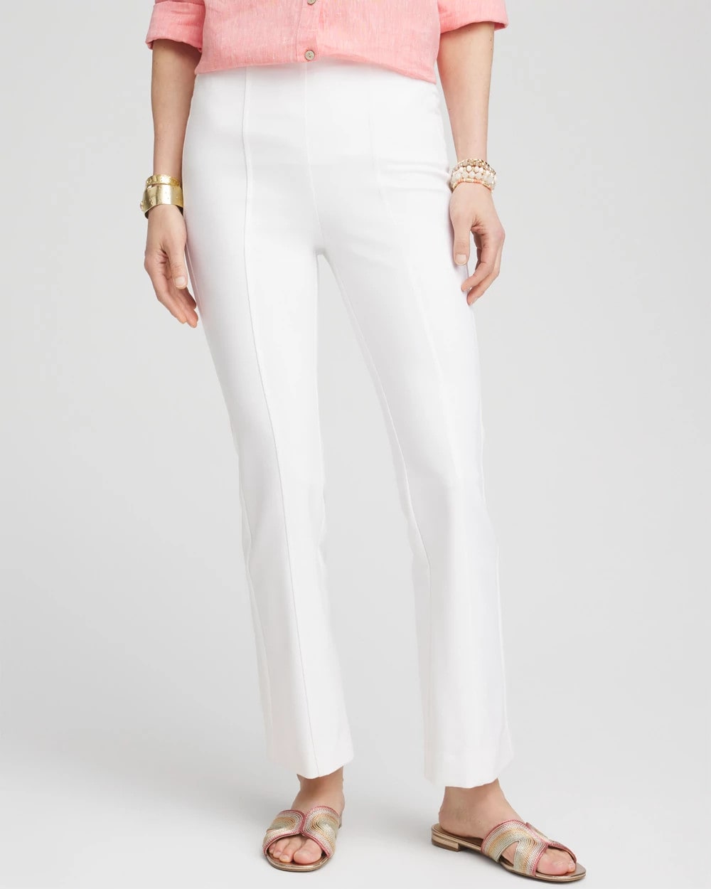 Chico's | Lightweight Juliet Flared Ankle Pants/ Alabaster
