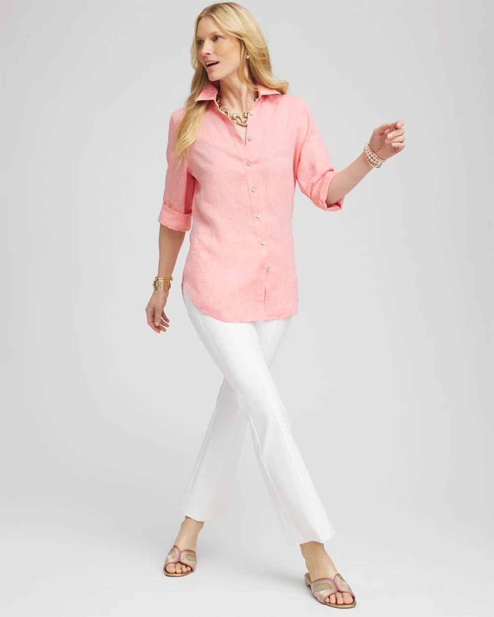 Chico's | Lightweight Juliet Flared Ankle Pants/ Alabaster