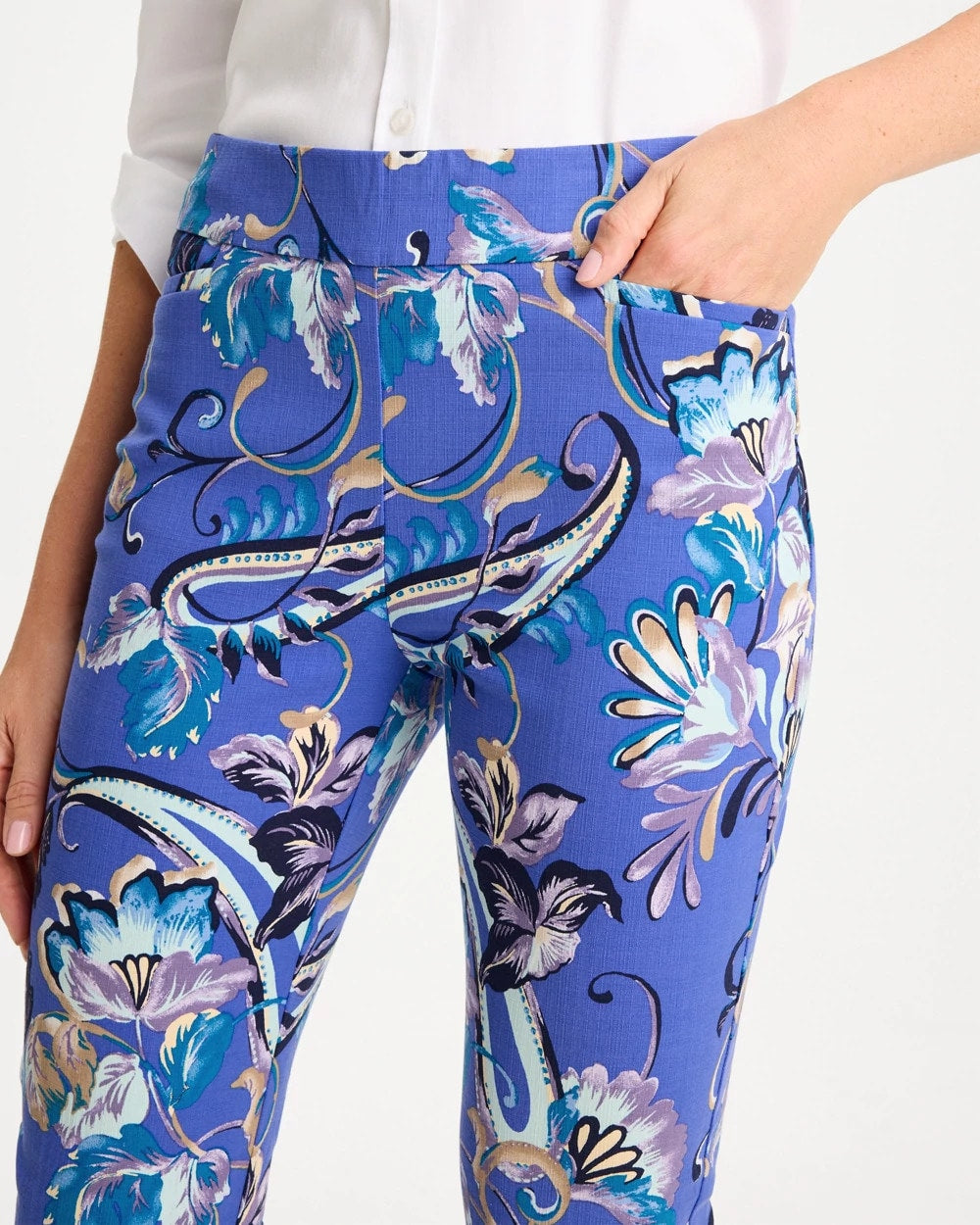 Chico's | Brigitte™ Slim Mae Paisley Crop Pant/ Amparo Blue