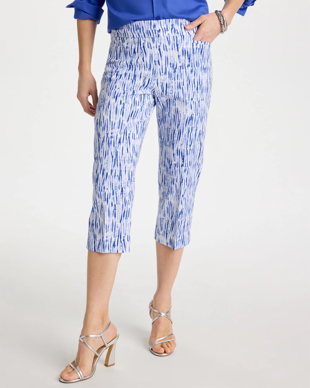 Chico's | Brigitte™ Slim Infinite Lines Capri Pants/ Amparo Blue