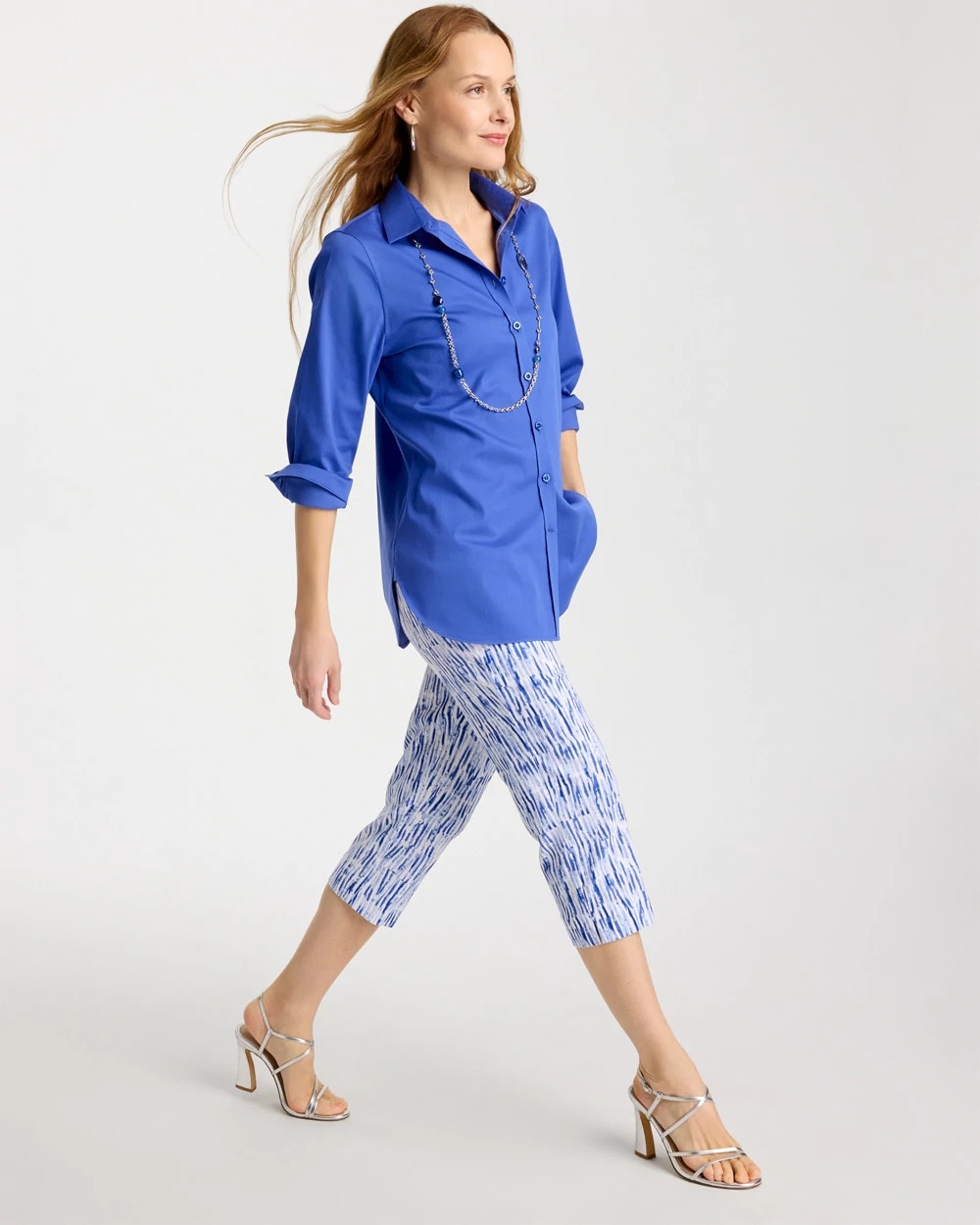 Chico's | Brigitte™ Slim Infinite Lines Capri Pants/ Amparo Blue