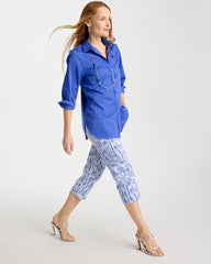 Chico's | Brigitte™ Slim Infinite Lines Capri Pants/ Amparo Blue