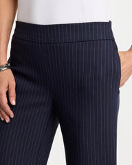 Chico's | Brigitte™ Straight Pinstripe Cropped Pants/ Navy