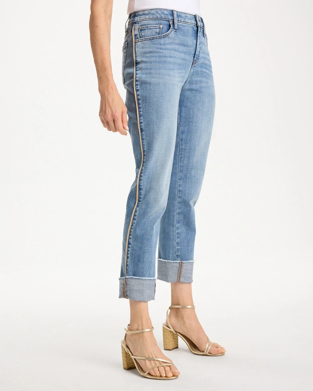Chico's | Girlfriend Roll Cuff Crop Jeans/ Allegro Indigo