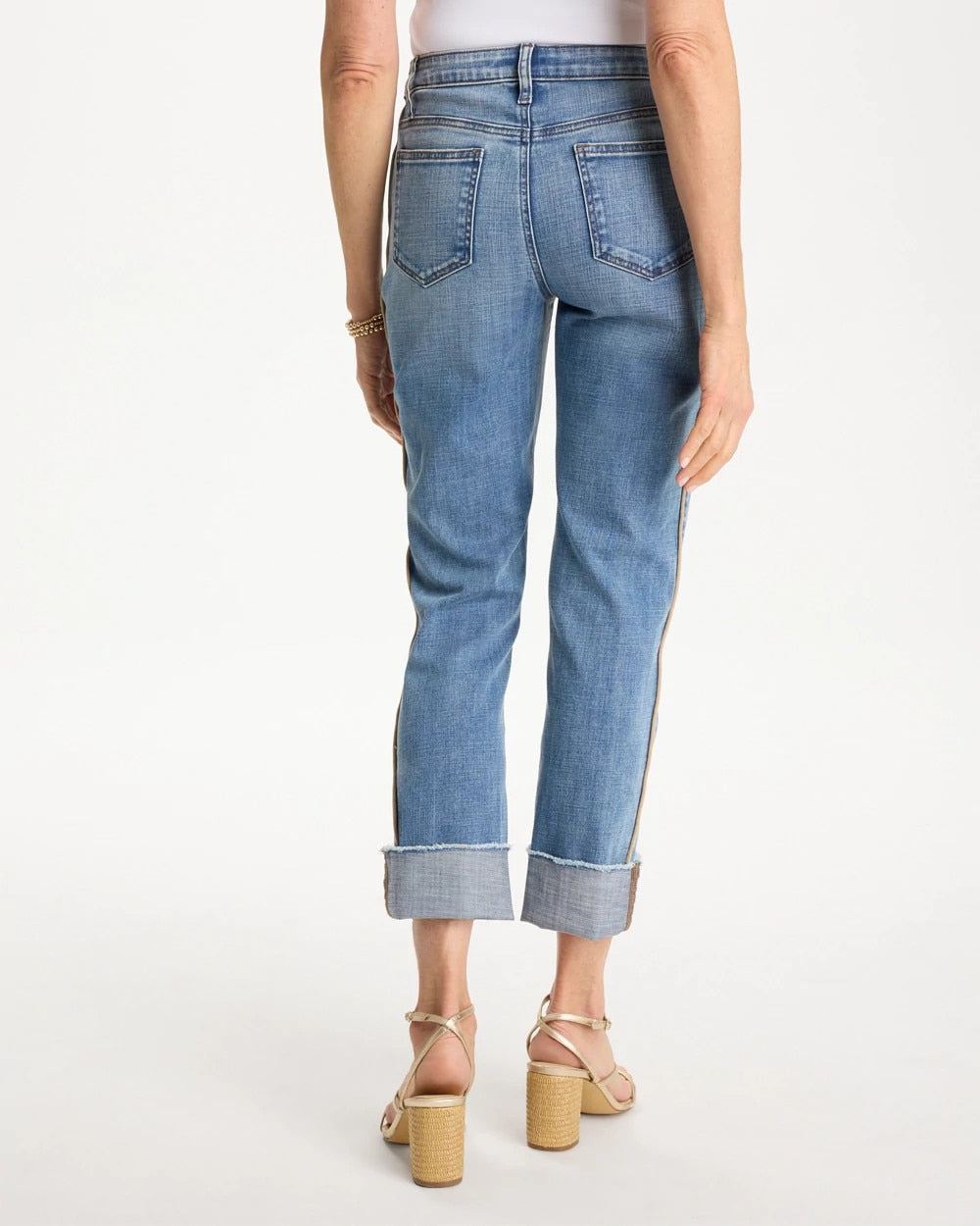 Chico's | Girlfriend Roll Cuff Crop Jeans/ Allegro Indigo