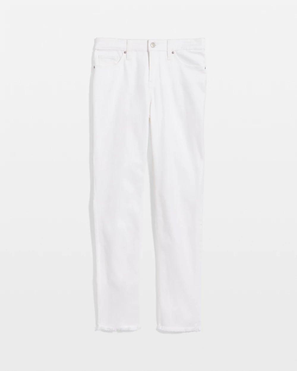 Chico's | No-Stain Girlfriend Frayed Ankle Jeans/ Alabaster