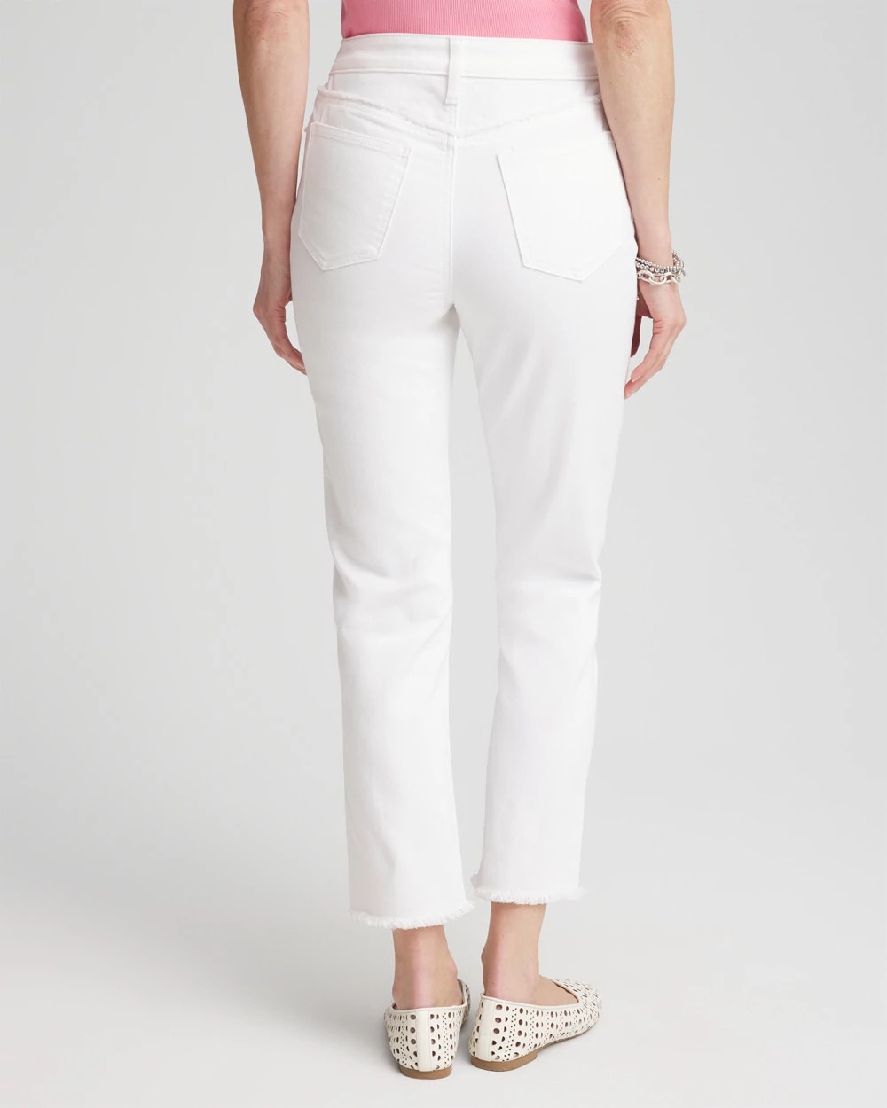 Chico's | Girlfriend Frayed Cropped No Stain Jeans/ Alabaster