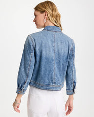 Chico's | Denim Cropped Trucker Jacket/ Sakura Indigo