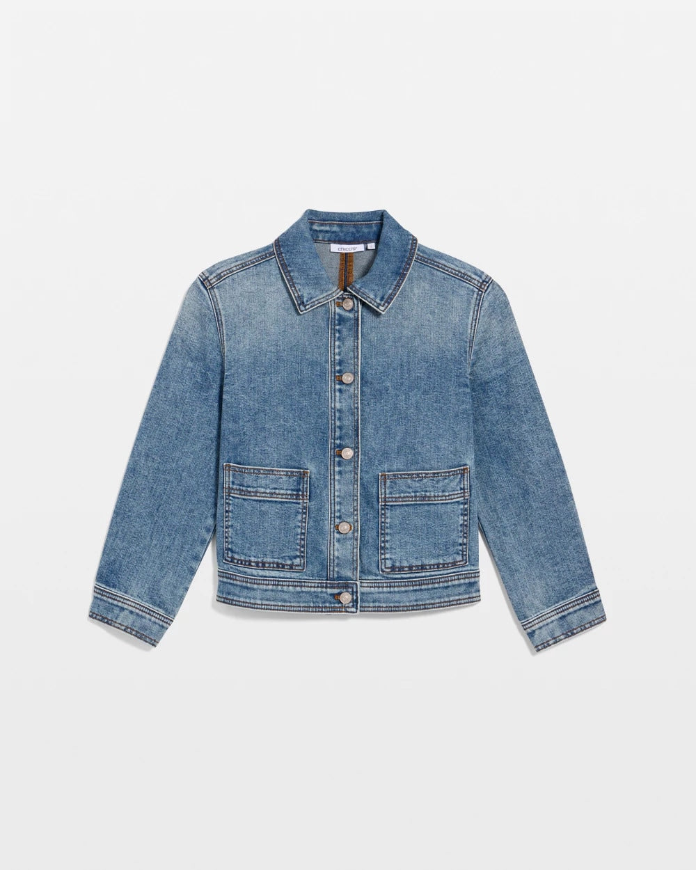 Chico's | Denim Cropped Trucker Jacket/ Sakura Indigo