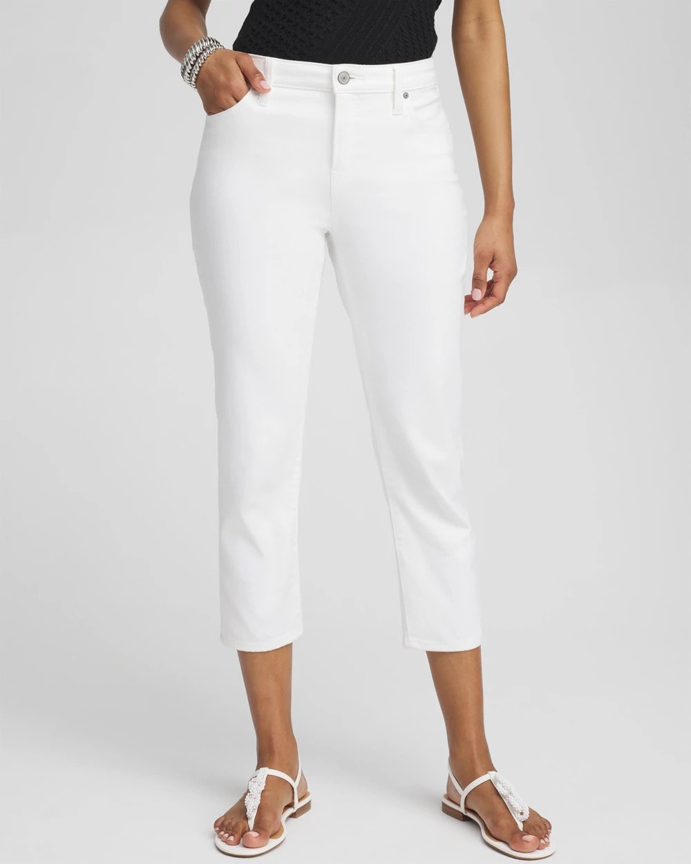 Chico's | No Stain Girlfriend Cropped Jeans/ Alabaster