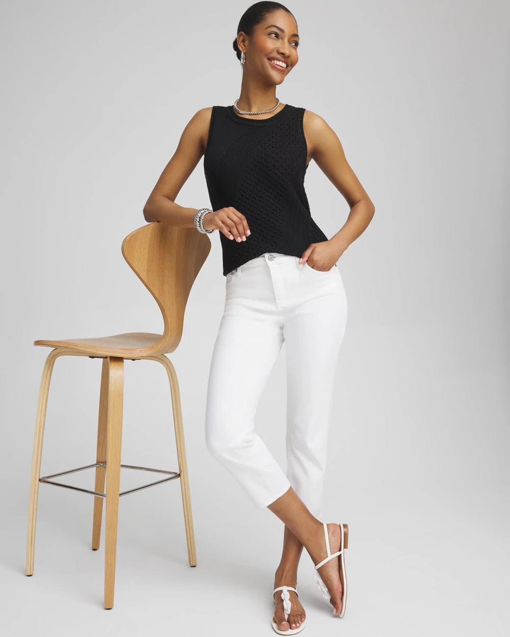 Chico's | No Stain Girlfriend Cropped Jeans/ Alabaster