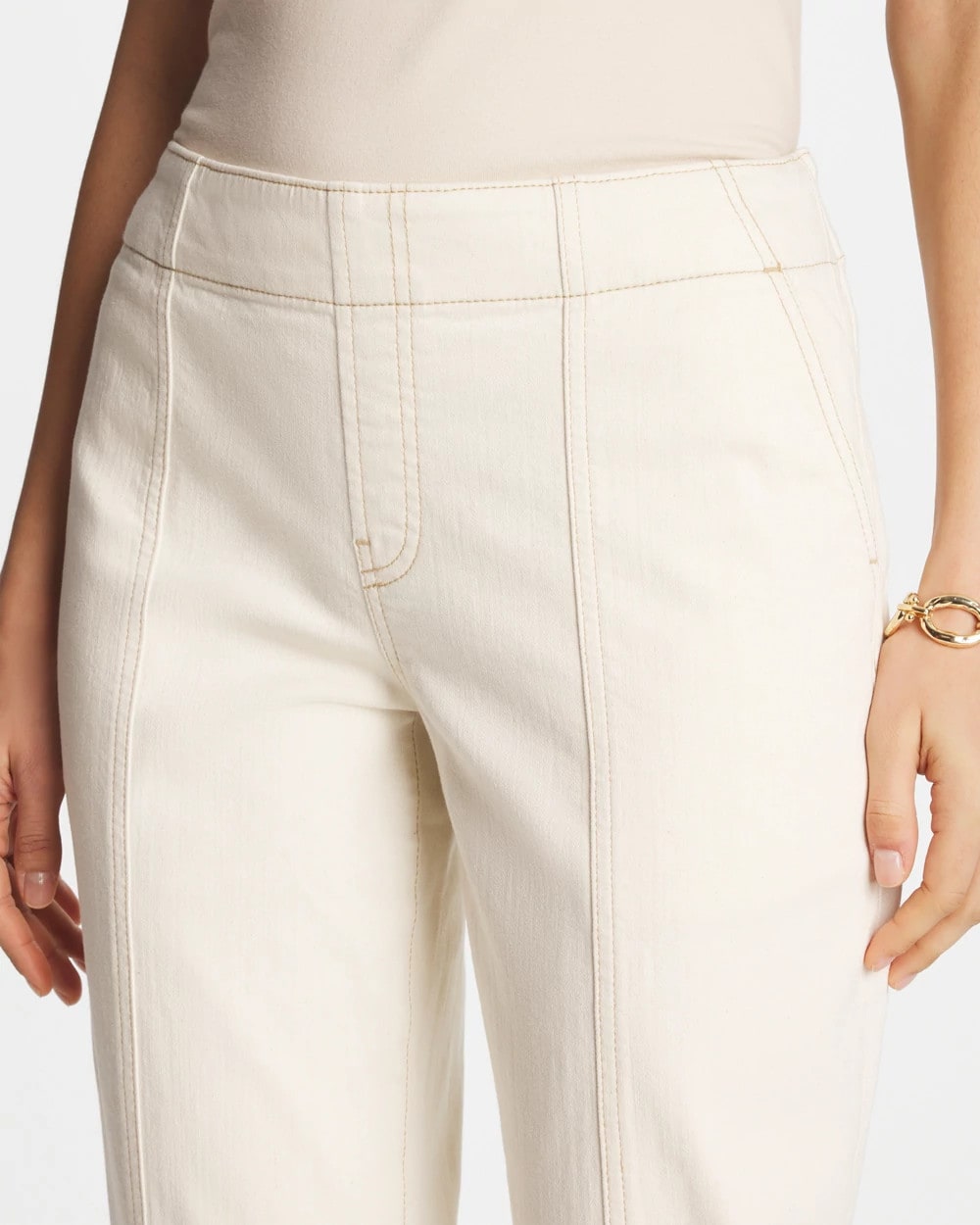 Chico's | Pull-On Boyfriend Utility Cropped Jeans/ Natural Seeded