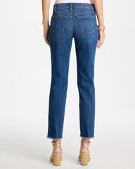 Chico's | Girlfriend Slim Frayed Ankle Jeans/ Kailua Indigo