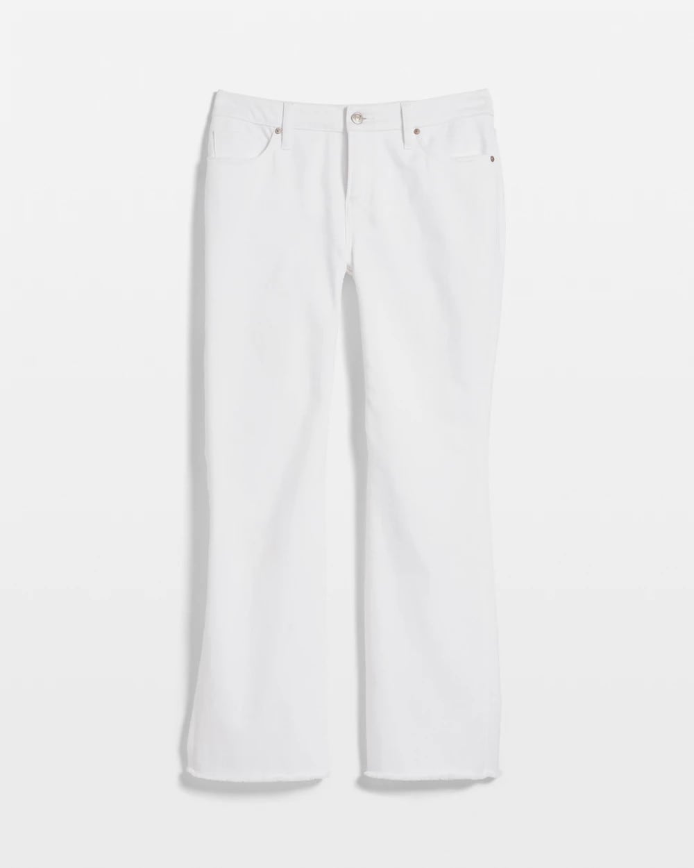 Chico's | Petite No Stain Girlfriend Fray Hem Kick Flares/ Alabaster