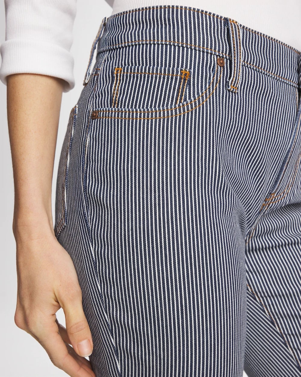 Chico's | Pinnacle Stripe Girlfriend Ankle Jeans/ Denim