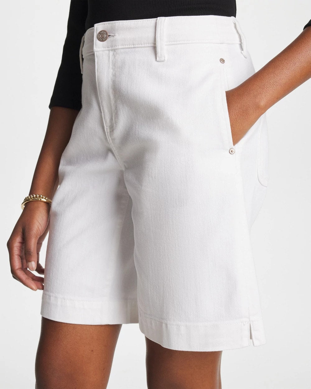 Chico's | Denim Trouser Shorts/ Alabaster
